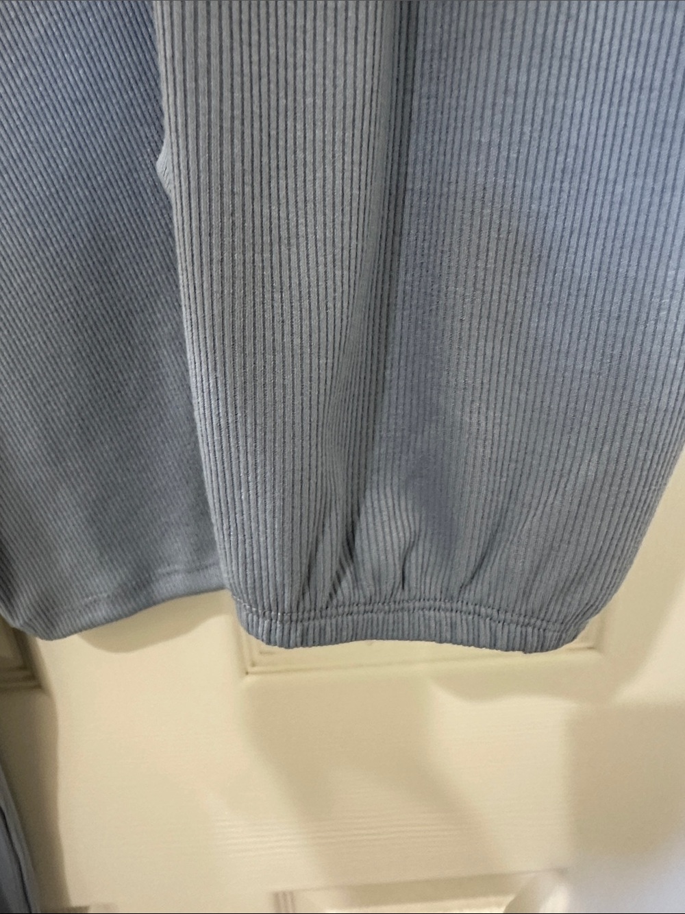 superdown Cropped Ribbed Long-Sleeve Top in Dusty Blue - Picture 3 of 6